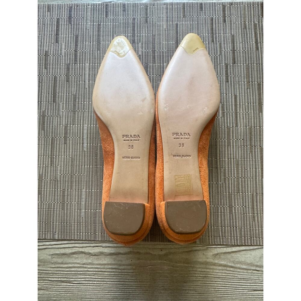 prada orange suede kitten heel - Picture 6 of 7
